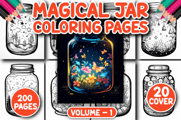 200 Magical Jar Coloring Pages for Adult