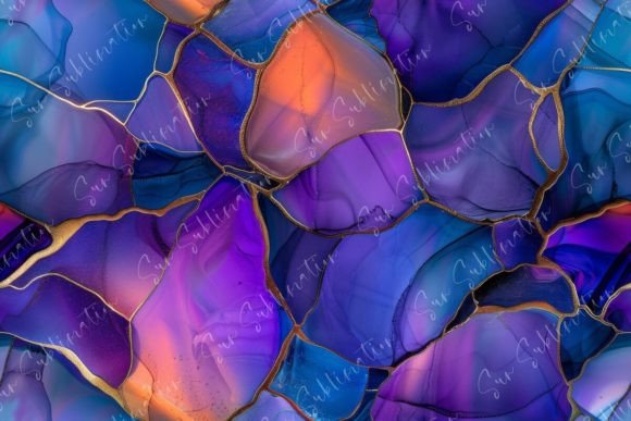 Abstract Vibrant Stained Glass Seamless Design
