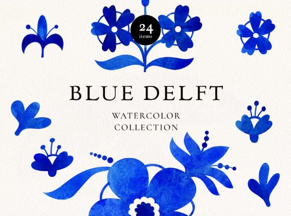 Blue Delft Watercolor Floral Elements: A Comprehensive Guide to Authentic Dutch Design