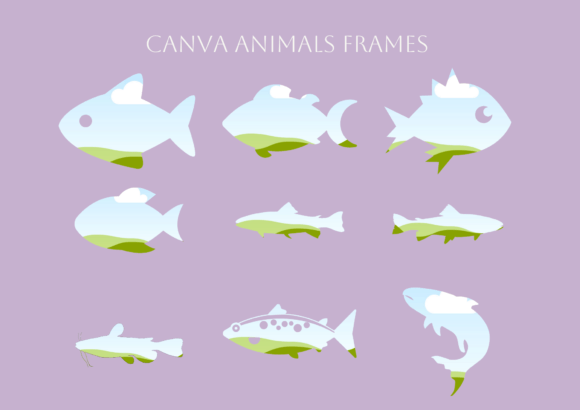 Canva Frame Editable Fish Frame for Creative Projects