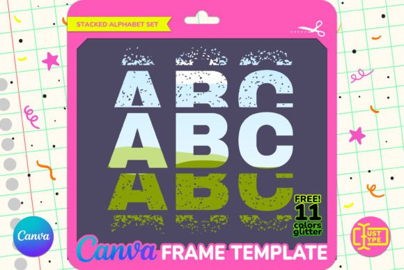 Dusty Stacked Alphabet Canva Frame