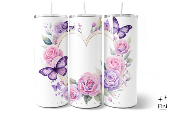 Elevating Custom Merchandise: The Strategic Value of the Purple Heart Butterfly Flowers Tumbler Design