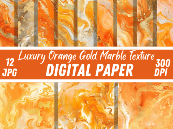 Luxury Orange Gold Marble Backgrounds for Premium Design