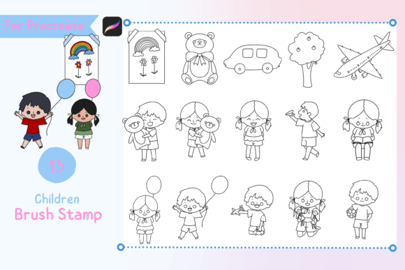 Procreate Brush Stamp Children