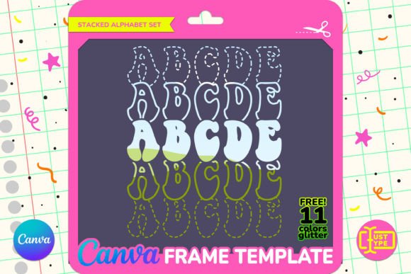 Retro Funky Stacked Canva Frame Template