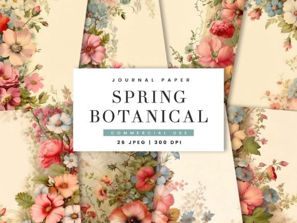 Spring Botanical Junk Journal Paper