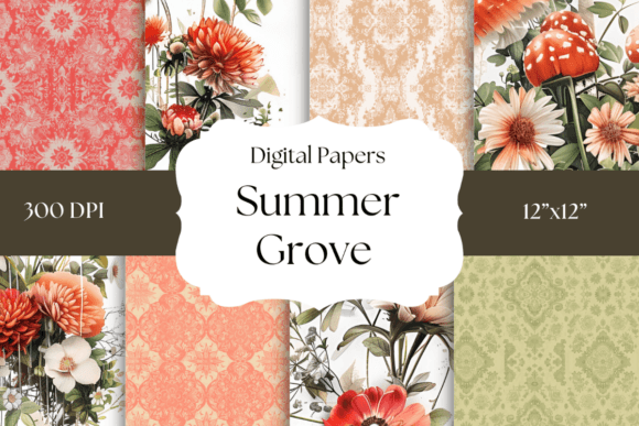 Summer Grove Digital Papers for Creative Projects
