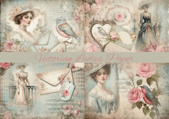 Vintage Victorian Ladies Digital Papers