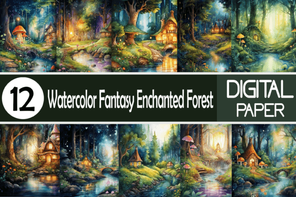 Watercolor Fantasy Enchanted Forest